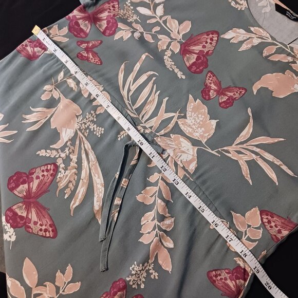 NEW Vero Moda Maternity Easy Joy Tie Short Dress Sage Green‎ Floral XS - Picture 10 of 12